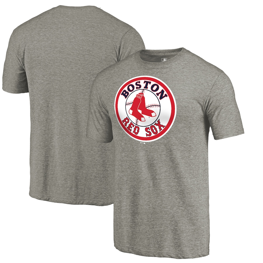 Men's Boston Red Sox Ash Cooperstown Collection Forbes Tri-Blend T-Shirt Men's Boston Red Sox Ash Cooperstown Collection Forbes Tri-Blend T-Shirt