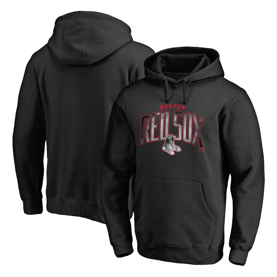 Men's Boston Red Sox Black Arch Smoke Pullover Hoodie Men's Boston Red Sox Black Arch Smoke Pullover Hoodie