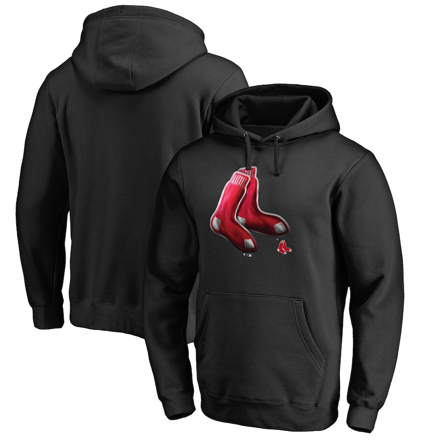 Men's Boston Red Sox Black Midnight Mascot Pullover Hoodie