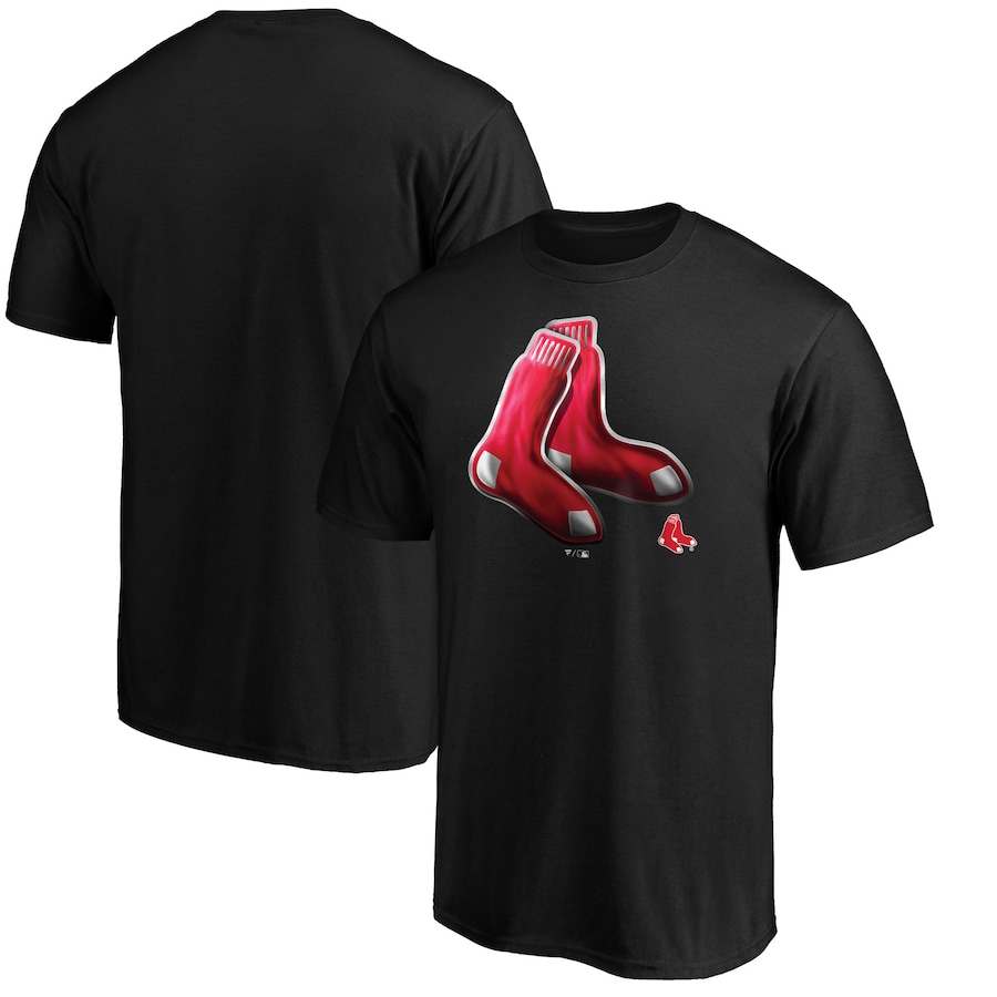 Men's Boston Red Sox Black Midnight Mascot Team Logo T-Shirt Men's Boston Red Sox Black Midnight Mascot Team Logo T-Shirt