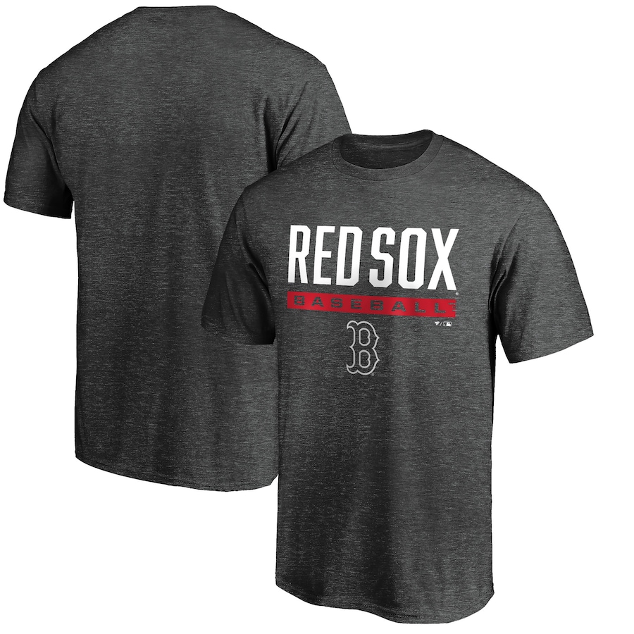 Men's Boston Red Sox Charcoal Team Win Stripe T-Shirt Men's Boston Red Sox Charcoal Team Win Stripe T-Shirt