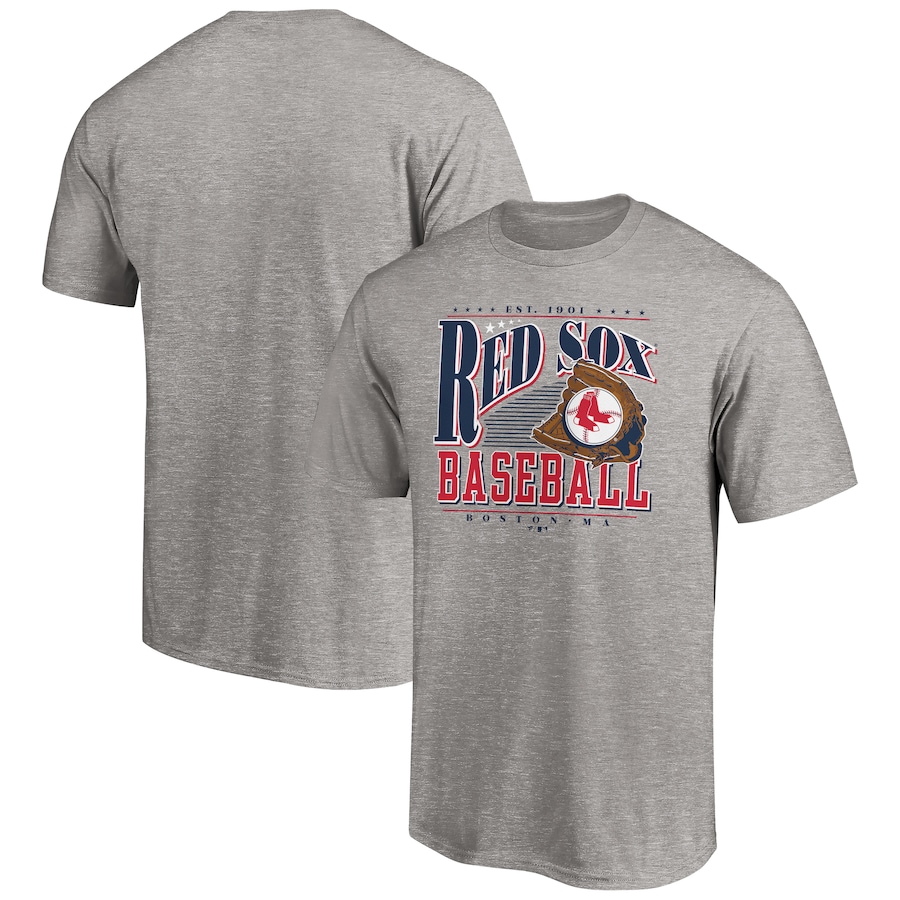 Men's Boston Red Sox Heather Gray Cooperstown Collection Winning Time T-Shirt Men's Boston Red Sox Heather Gray Cooperstown Collection Winning Time T-Shirt