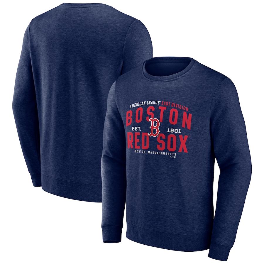 Men's Boston Red Sox Heathered Navy Classic Move Pullover Sweatshirt Men's Boston Red Sox Heathered Navy Classic Move Pullover Sweatshirt