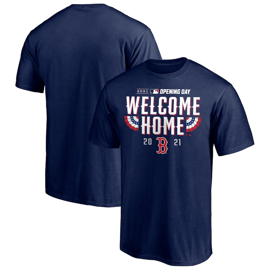 Men's Boston Red Sox Navy 2021 Opening Day T-Shirt Men's Boston Red Sox Navy 2021 Opening Day T-Shirt