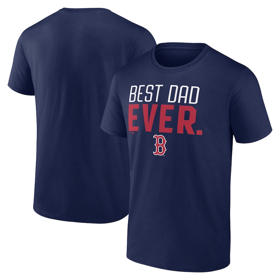 Men's Boston Red Sox Navy Best Dad Ever T-Shirt Men's Boston Red Sox Navy Best Dad Ever T-Shirt