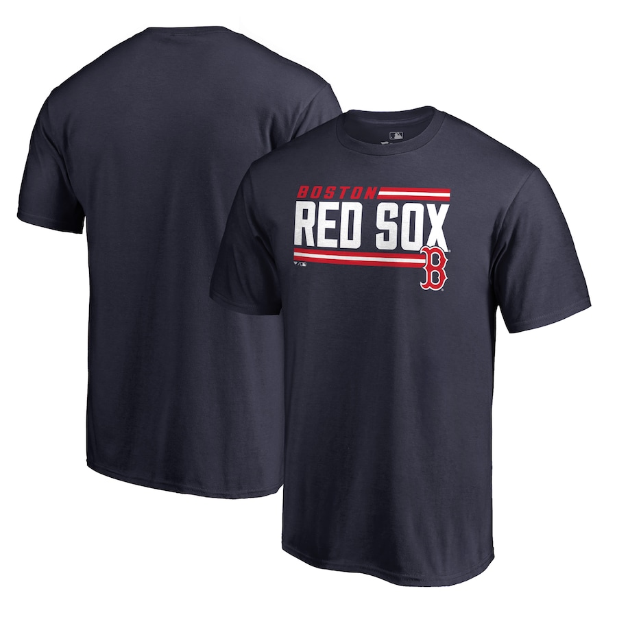 Men's Boston Red Sox Navy Onside Stripe T-Shirt Men's Boston Red Sox Navy Onside Stripe T-Shirt