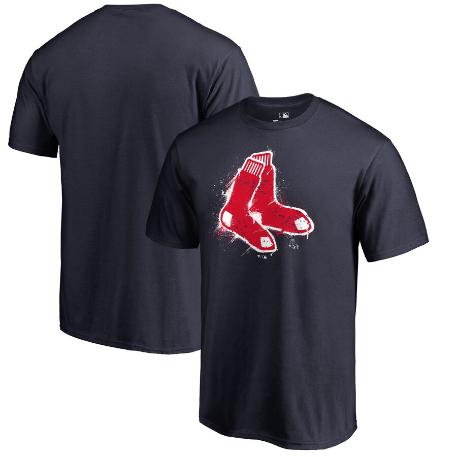 Men's Boston Red Sox Navy Splatter Logo T-Shirt