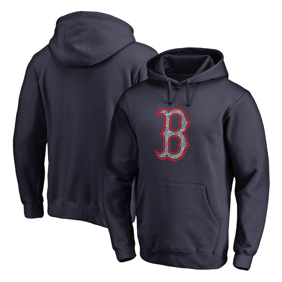 Men's Boston Red Sox Navy Static Logo Pullover Hoodie Men's Boston Red Sox Navy Static Logo Pullover Hoodie
