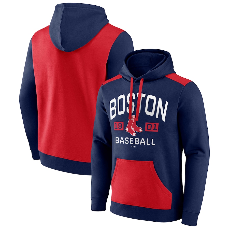 Men's Boston Red Sox Navy/Red Chip In Pullover Hoodie Men's Boston Red Sox Navy/Red Chip In Pullover Hoodie