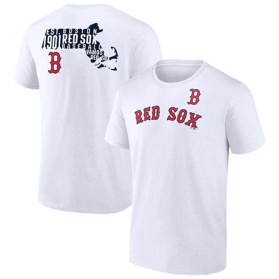 Men's Boston Red Sox White Hometown Hot Shot T-Shirt Men's Boston Red Sox White Hometown Hot Shot T-Shirt