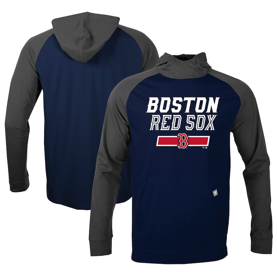 Men's Boston Red Sox Levelwear Navy/Charcoal Uproar Undisputed Pullover Hoodie