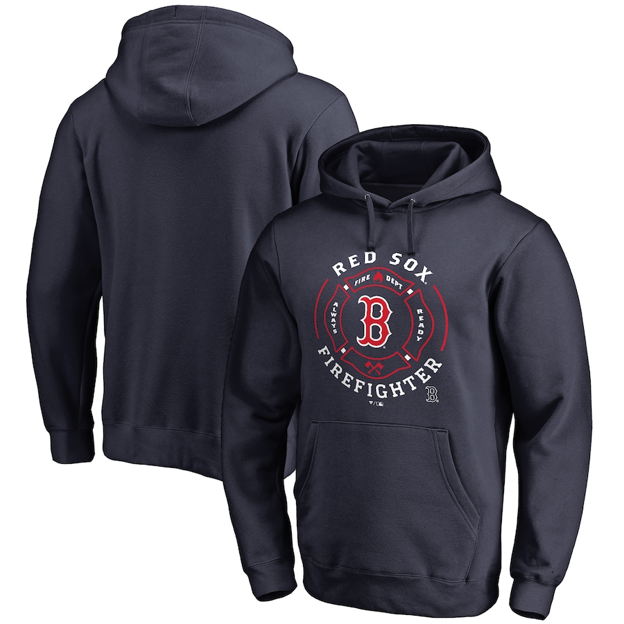 Men's Boston Red Sox Navy Firefighter Pullover Hoodie Men's Boston Red Sox Navy Firefighter Pullover Hoodie