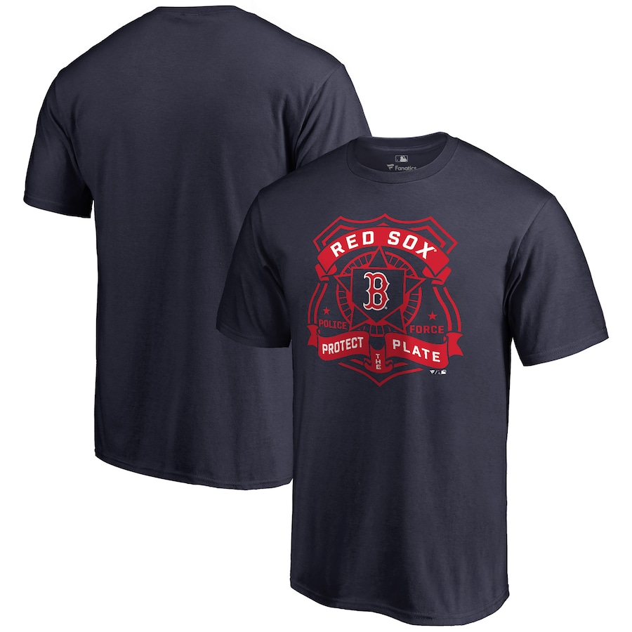 Men's Boston Red Sox Navy Police Badge T-Shirt