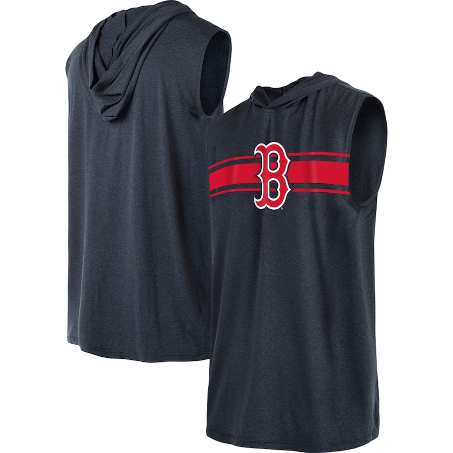 Men's Boston Red Sox New Era Navy Sleeveless Pullover Hoodie Men's Boston Red Sox New Era Navy Sleeveless Pullover Hoodie