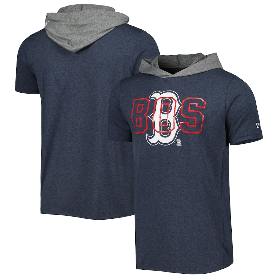 Men's Boston Red Sox New Era Navy Team Hoodie T-Shirt Men's Boston Red Sox New Era Navy Team Hoodie T-Shirt