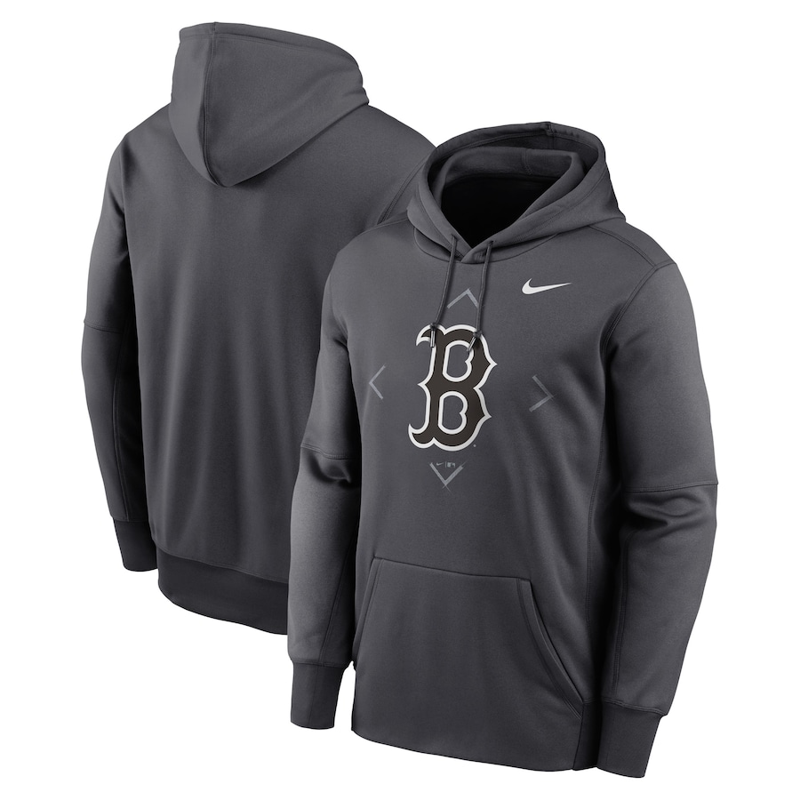 Men's Boston Red Sox Nike Anthracite Bracket Icon Performance Pullover Hoodie