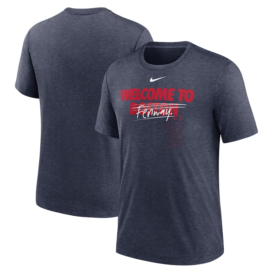 Men's Boston Red Sox Nike Heather Navy Home Spin Tri-Blend T-Shirt Men's Boston Red Sox Nike Heather Navy Home Spin Tri-Blend T-Shirt