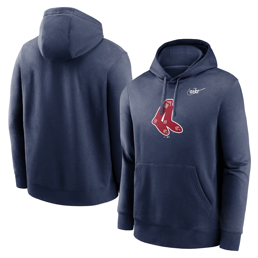 Men's Boston Red Sox Nike Navy Cooperstown Collection Logo Club Pullover Hoodie