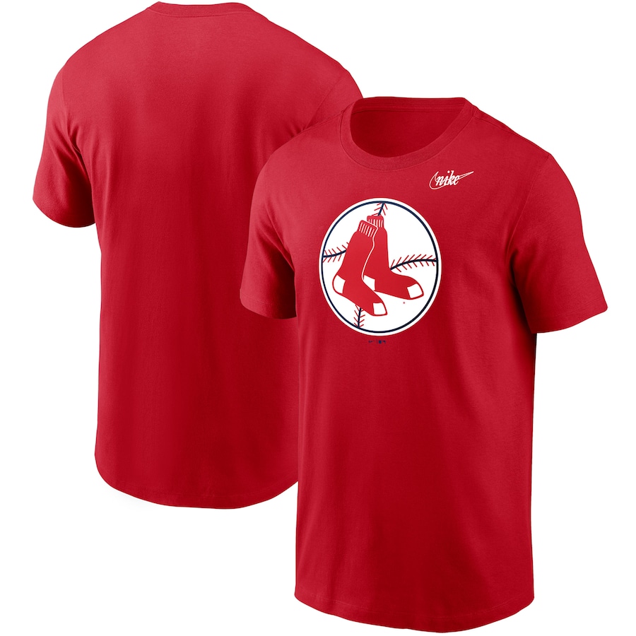 Men's Boston Red Sox Nike Red Cooperstown Collection Logo T-Shirt Men's Boston Red Sox Nike Red Cooperstown Collection Logo T-Shirt