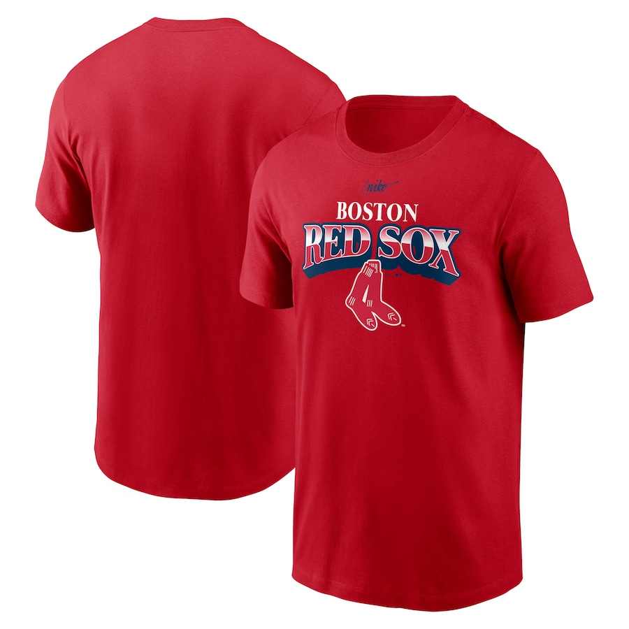 Men's Boston Red Sox Nike Red Cooperstown Collection Rewind Arch T-Shirt