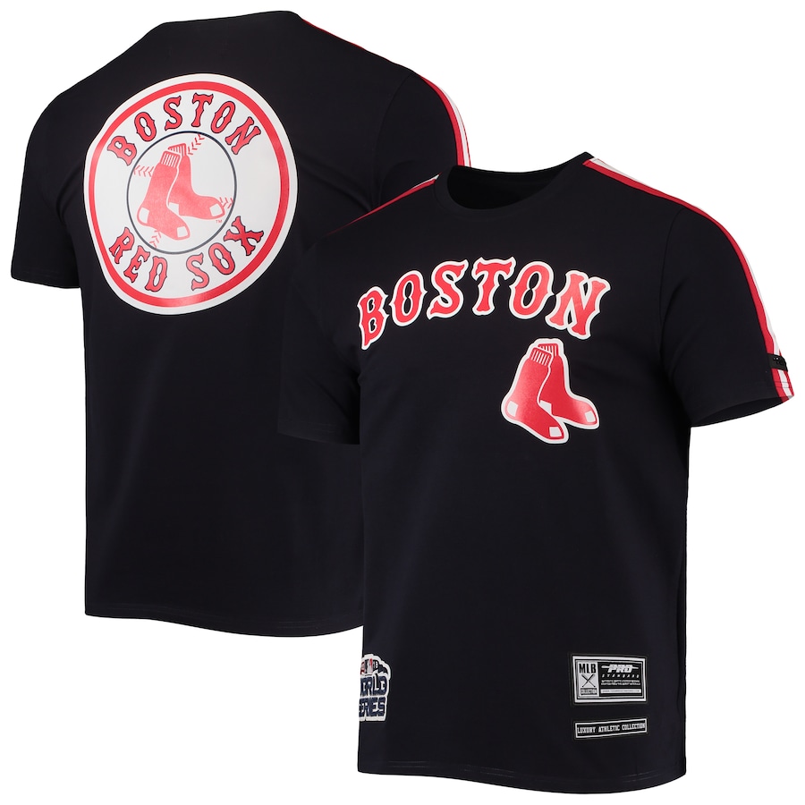 Men's Boston Red Sox Pro Standard Navy/Red Taping T-Shirt Men's Boston Red Sox Pro Standard Navy/Red Taping T-Shirt