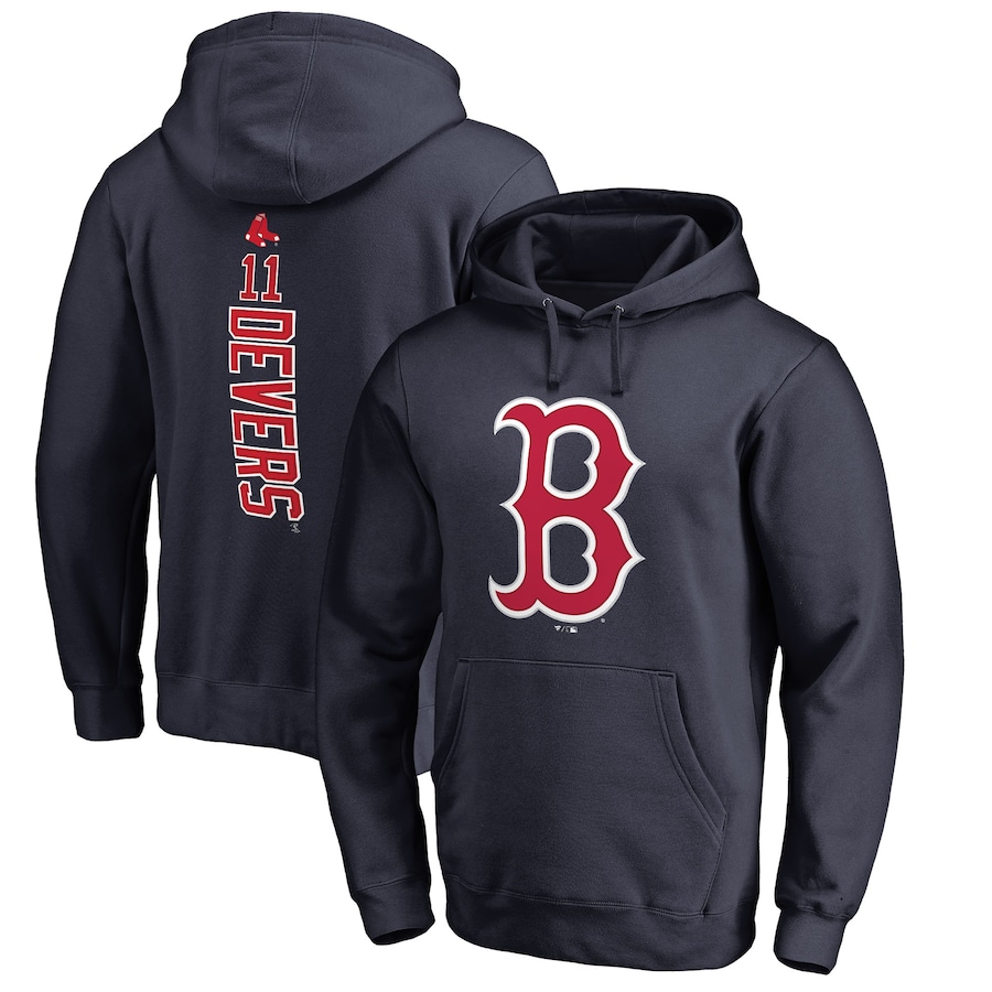 Men's Boston Red Sox Rafael Devers Navy Backer Pullover Hoodie Men's Boston Red Sox Rafael Devers Navy Backer Pullover Hoodie