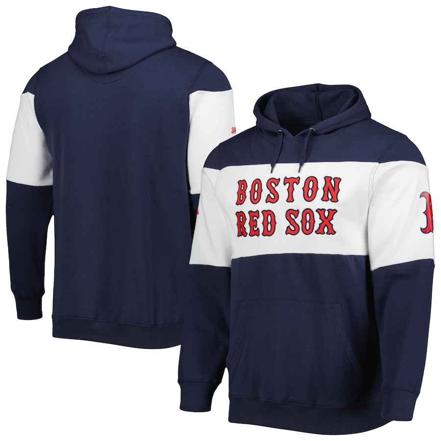Men's Boston Red Sox Stitches Navy/White Stripe Pullover Hoodie Men's Boston Red Sox Stitches Navy/White Stripe Pullover Hoodie