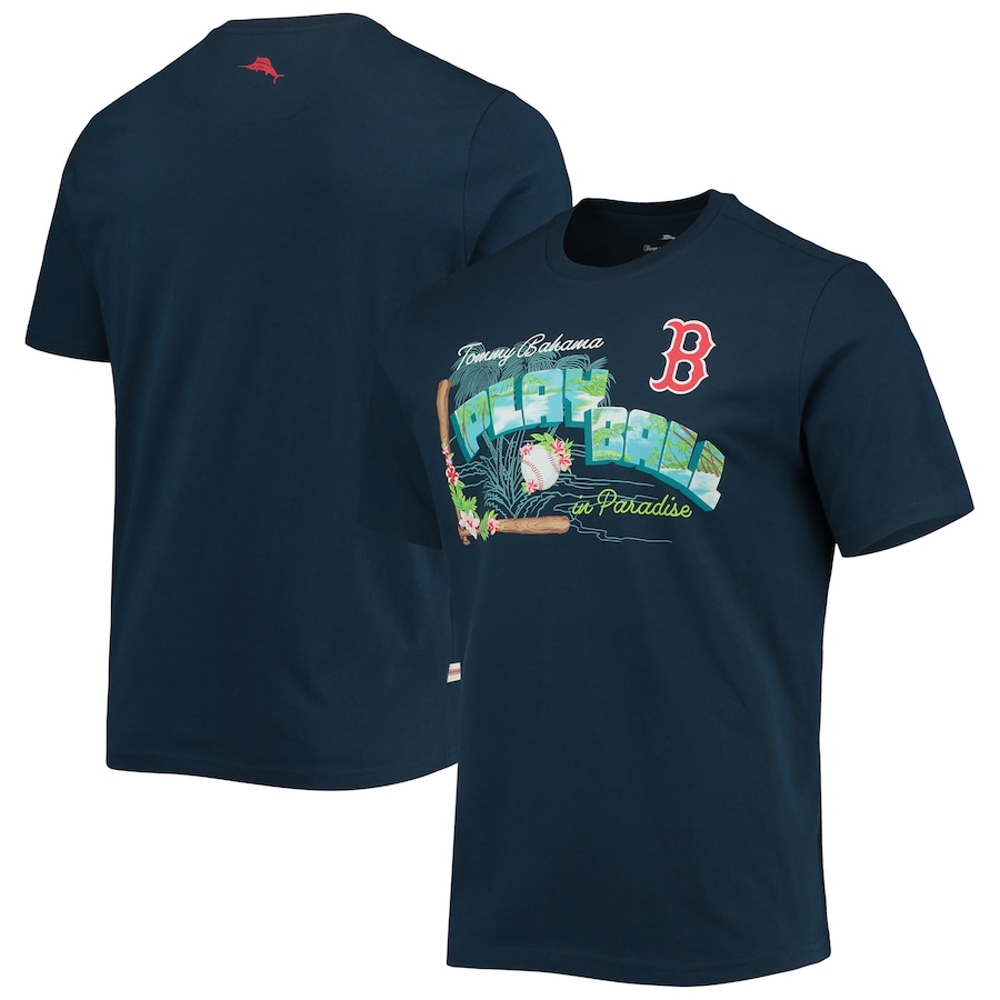 Men's Boston Red Sox Tommy Bahama Navy Play Ball T-Shirt Men's Boston Red Sox Tommy Bahama Navy Play Ball T-Shirt