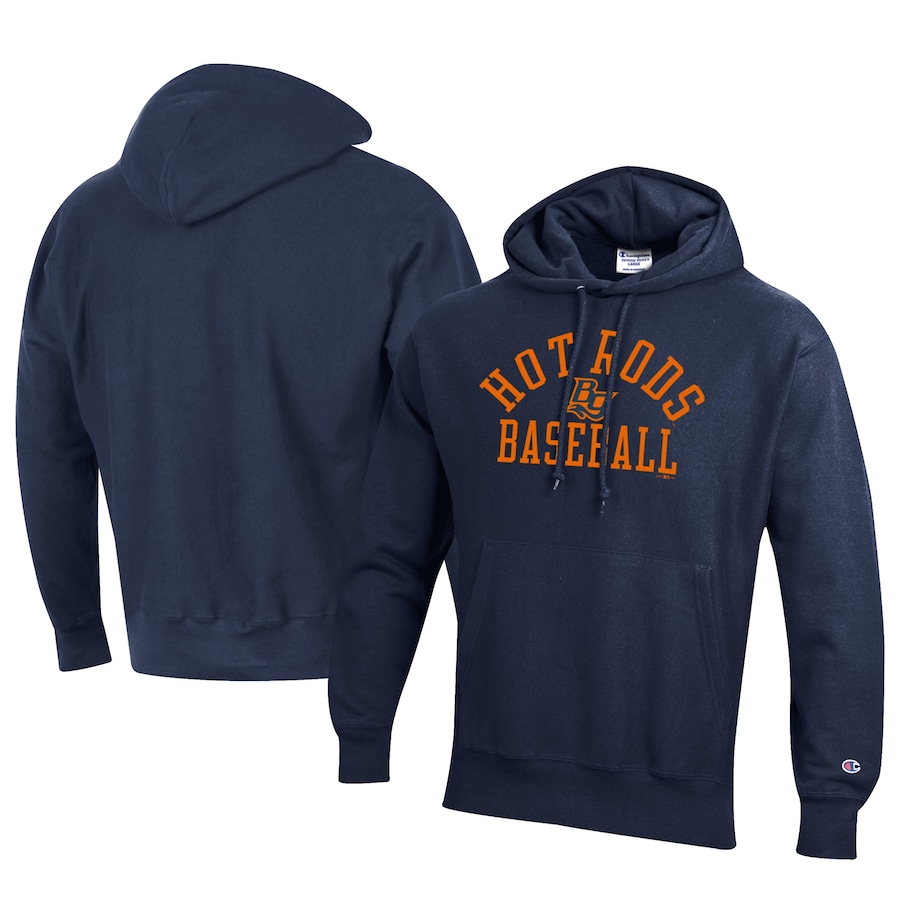 Men's Bowling Green Hot Rods Champion Navy Baseball Reverse Weave Pullover Hoodie