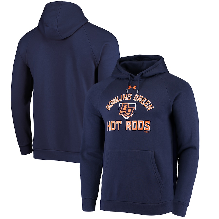 Men's Bowling Green Hot Rods Under Armour Navy All Day Raglan Fleece Pullover Hoodie Men's Bowling Green Hot Rods Under Armour Navy All Day Raglan Fleece Pullover Hoodie