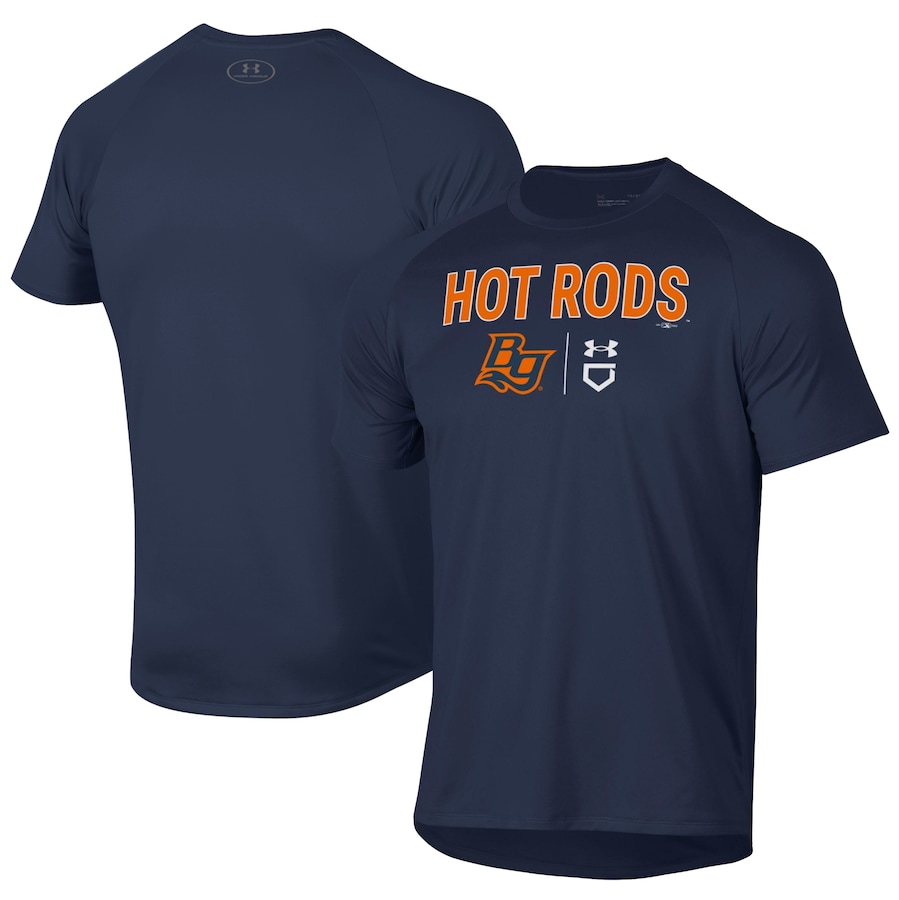 Men's Bowling Green Hot Rods Under Armour Navy Tech T-Shirt Men's Bowling Green Hot Rods Under Armour Navy Tech T-Shirt