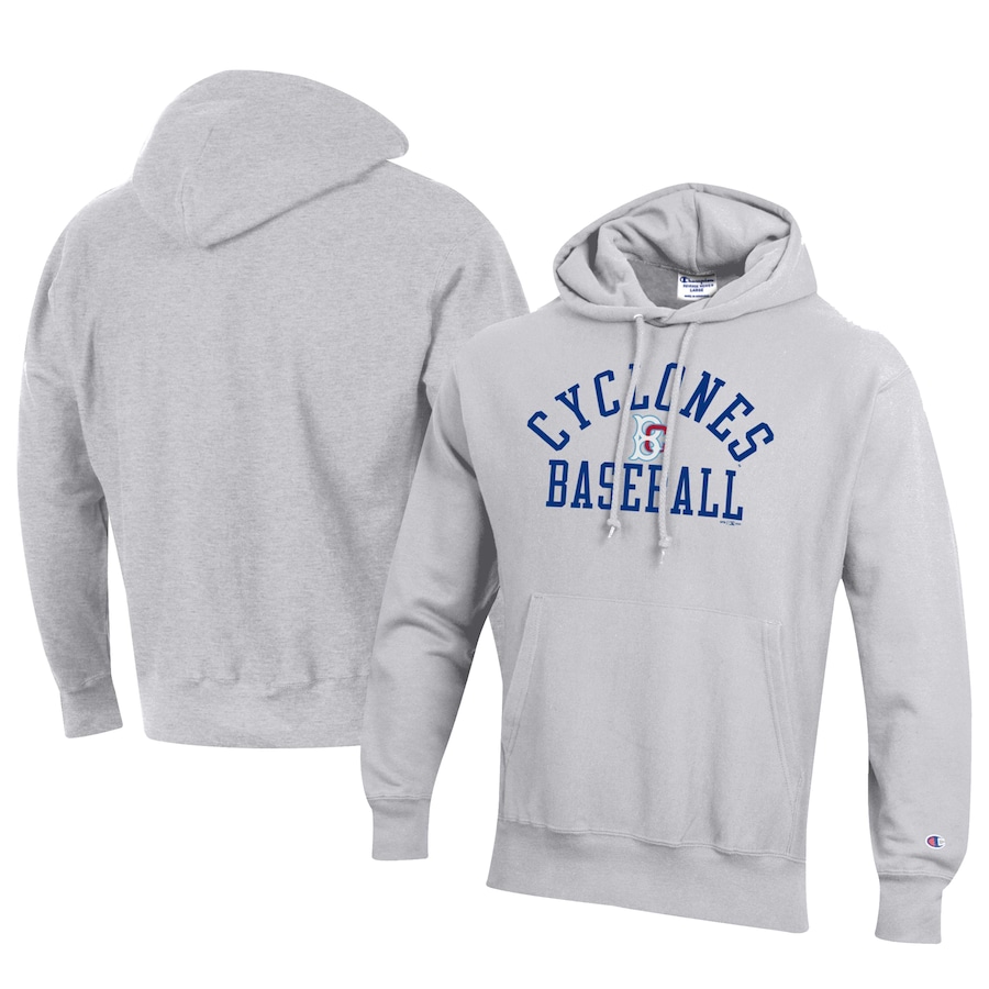 Men's Brooklyn Cyclones Champion Gray Baseball Reverse Weave Pullover Hoodie