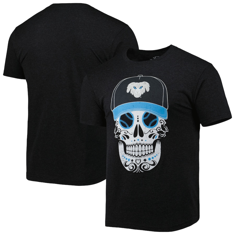 Men's Cadejos de Lake Elsinore Black Copa de la Diversion Sugar Skull Tri-Blend T-Shirt