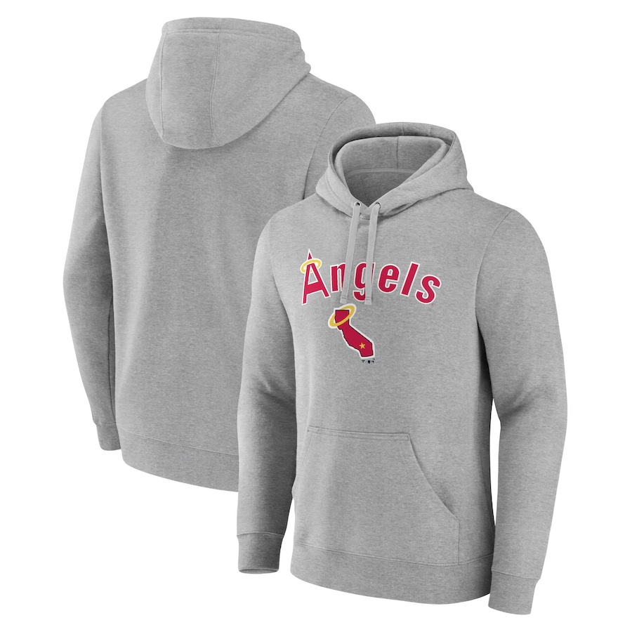 Men's California Angels Gray Wahconah Pullover Hoodie