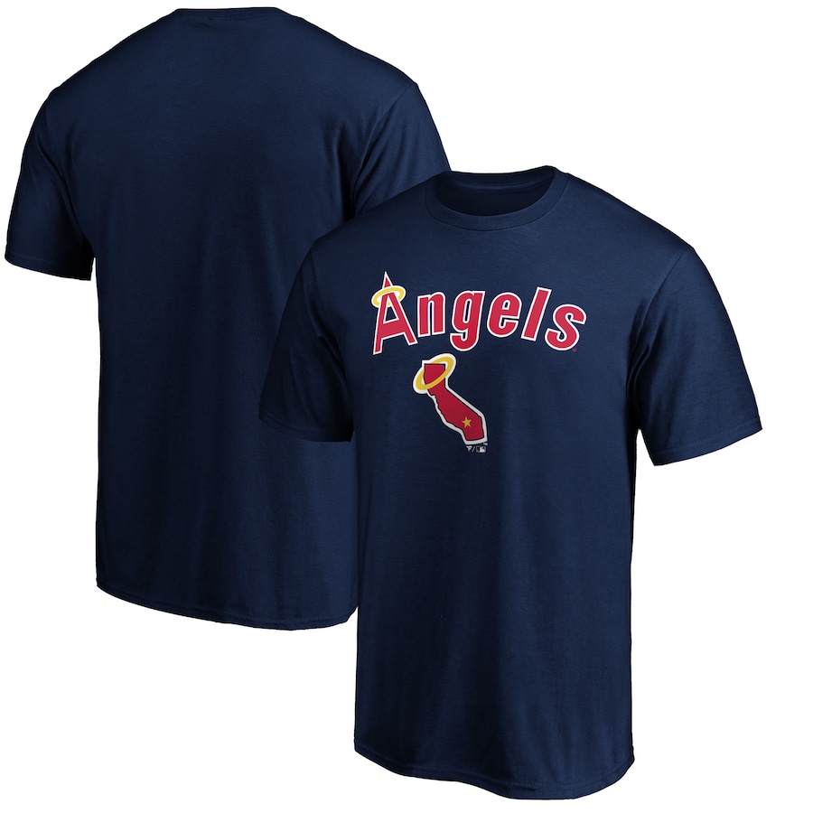 Men's California Angels Navy Team Cooperstown Collection Wahconah T-Shirt