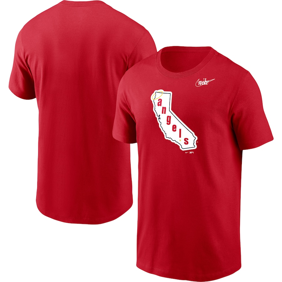 Men's California Angels Nike Red Cooperstown Collection Logo T-Shirt Men's California Angels Nike Red Cooperstown Collection Logo T-Shirt