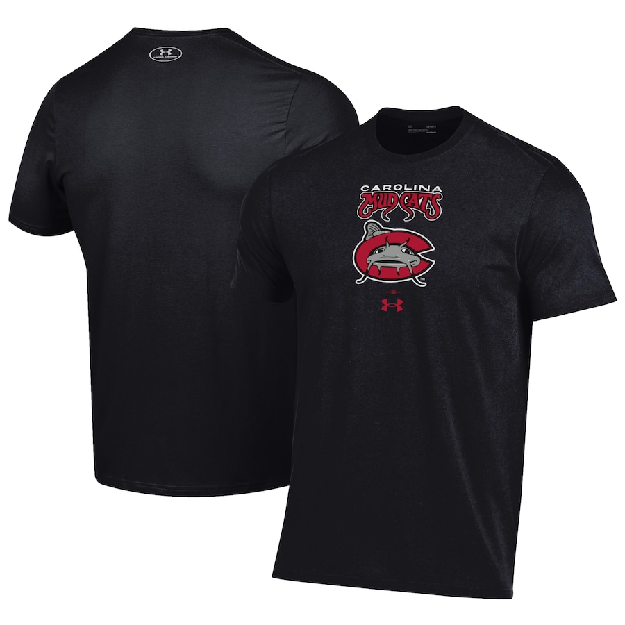 Men's Carolina Mudcats Under Armour Black Performance T-Shirt Men's Carolina Mudcats Under Armour Black Performance T-Shirt