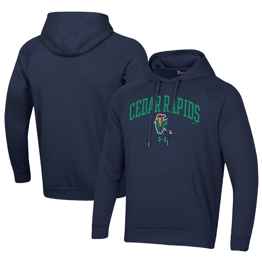 Men's Cedar Rapids Kernels Under Armour Navy All Day Fleece Pullover Hoodie