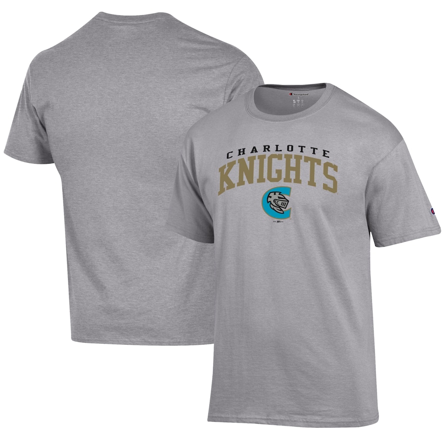 Men's Charlotte Knights Champion Gray Jersey T-Shirt Men's Charlotte Knights Champion Gray Jersey T-Shirt