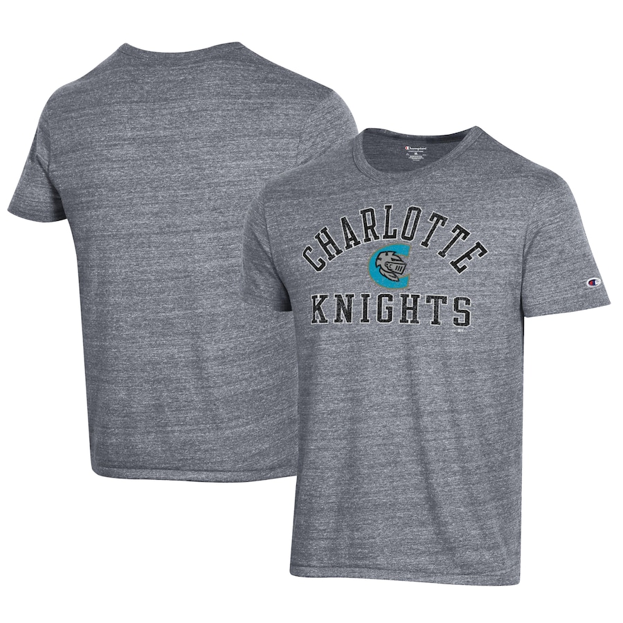 Men's Charlotte Knights Champion Gray Ultimate Tri-Blend T-Shirt Men's Charlotte Knights Champion Gray Ultimate Tri-Blend T-Shirt