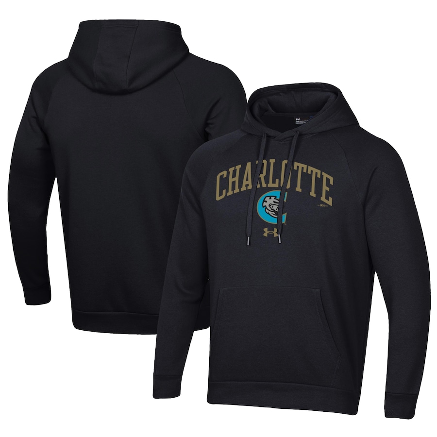Men's Charlotte Knights Under Armour Black All Day Fleece Pullover Hoodie Men's Charlotte Knights Under Armour Black All Day Fleece Pullover Hoodie