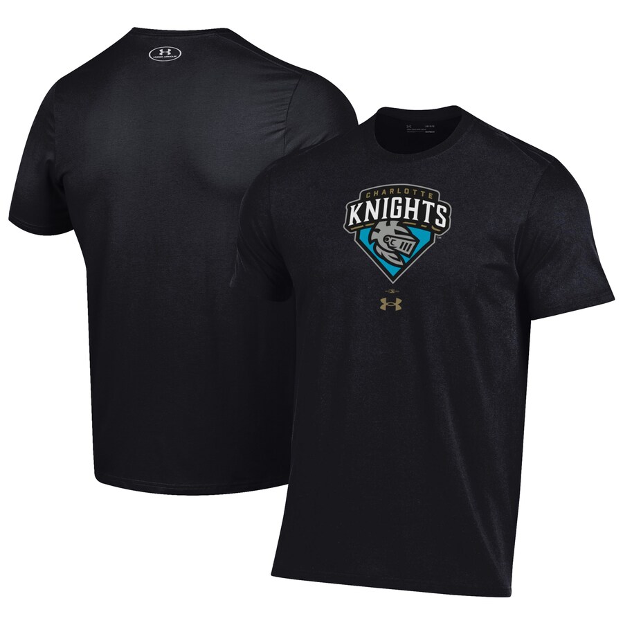 Men's Charlotte Knights Under Armour Black Performance T-Shirt Men's Charlotte Knights Under Armour Black Performance T-Shirt