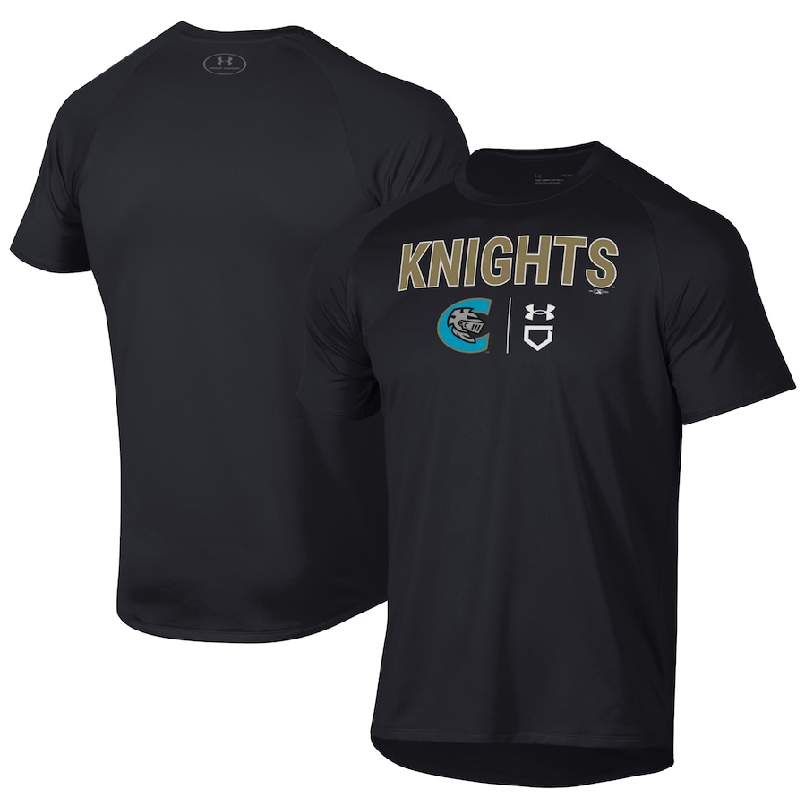 Men's Charlotte Knights Under Armour Black Tech T-Shirt Men's Charlotte Knights Under Armour Black Tech T-Shirt