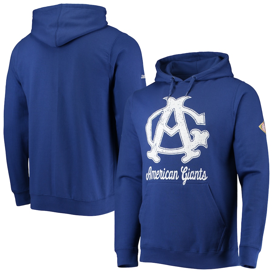 Men's Chicago American Giants Stitches Royal Negro League Logo Pullover Hoodie Men's Chicago American Giants Stitches Royal Negro League Logo Pullover Hoodie