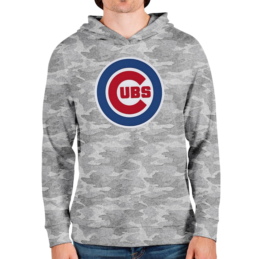 Men's Chicago Cubs Antigua Camo Team Logo Absolute Pullover Hoodie