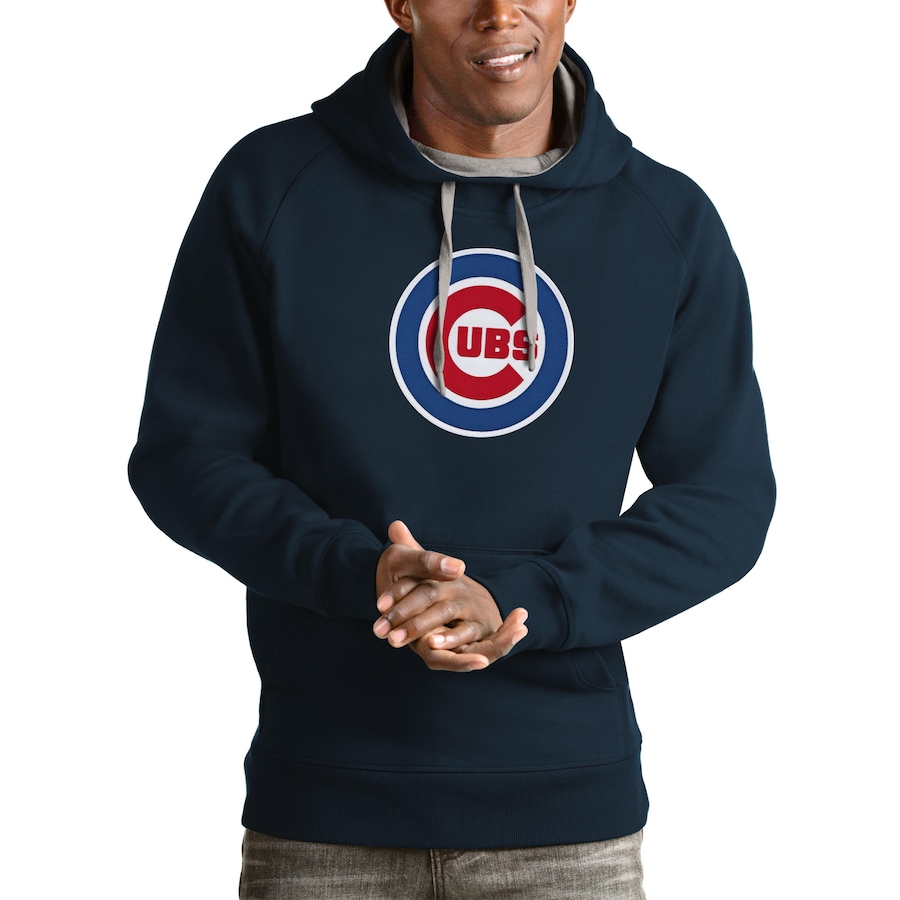 Men's Chicago Cubs Antigua Navy Victory Pullover Team Logo Hoodie Men's Chicago Cubs Antigua Navy Victory Pullover Team Logo Hoodie