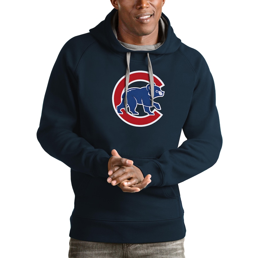 Men's Chicago Cubs Antigua Navy Victory Pullover Team Logo Hoodie Men's Chicago Cubs Antigua Navy Victory Pullover Team Logo Hoodie