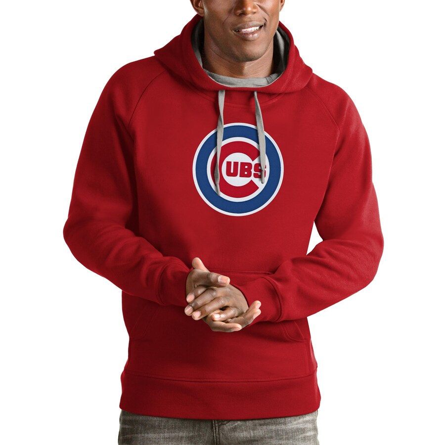 Men's Chicago Cubs Antigua Red Victory Pullover Team Logo Hoodie Men's Chicago Cubs Antigua Red Victory Pullover Team Logo Hoodie