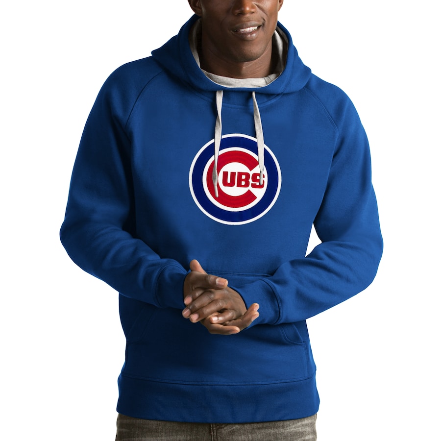 Men's Chicago Cubs Antigua Royal Victory Pullover Hoodie Men's Chicago Cubs Antigua Royal Victory Pullover Hoodie