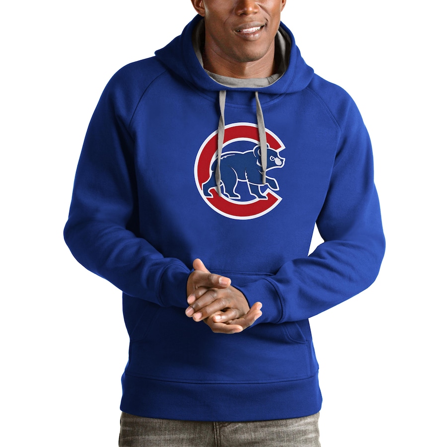 Men's Chicago Cubs Antigua Royal Victory Pullover Team Logo Hoodie Men's Chicago Cubs Antigua Royal Victory Pullover Team Logo Hoodie